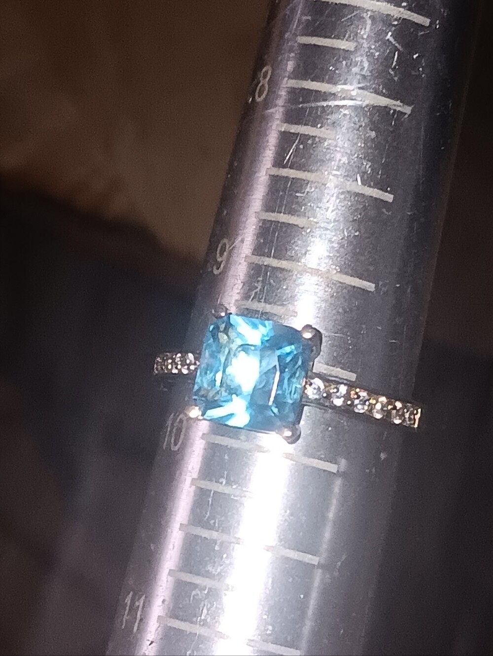 Vintage 925 & 4.2ct. Real Aquamarine Ring - Picture 7 of 16